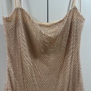 Full Rhinestone Gold Mini Dress